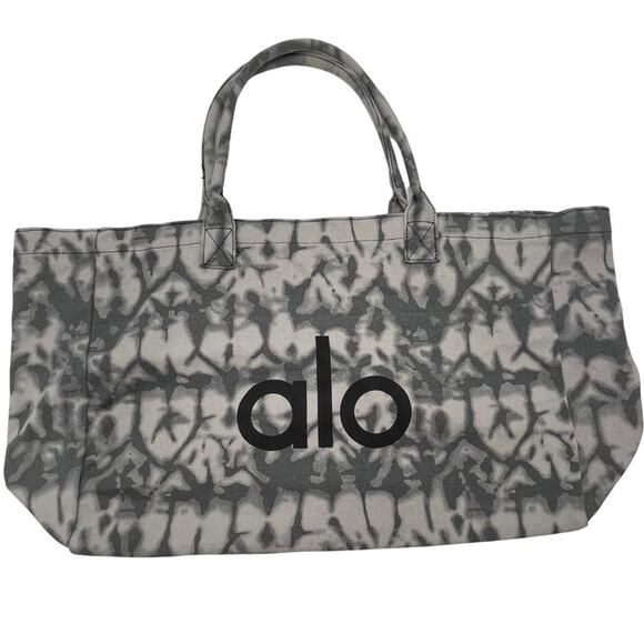 ALO gray canvas tote bag - Gym Overnight Bag - XLarge - Tiedye Grey Tote… - Picture 2 of 13